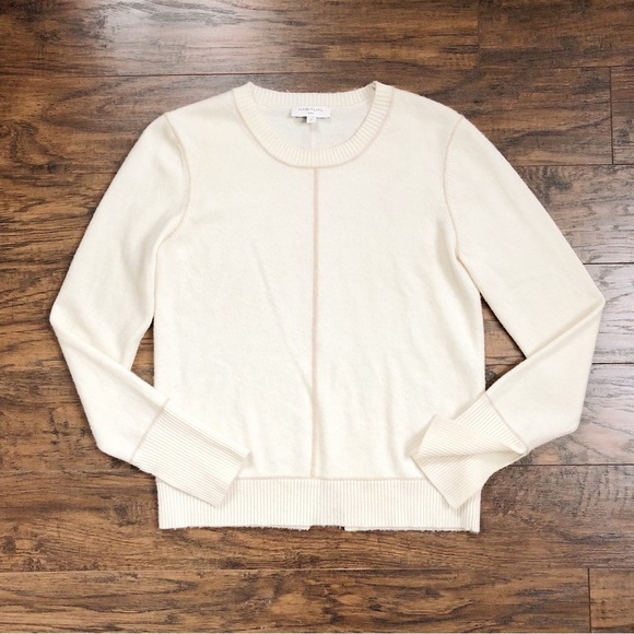 Habitual • Sora Sweater merino wool cashmere knit ivory cream soft pullover - Picture 2 of 11